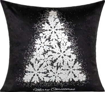 Foto 4 | Foto 4 | Fundas De Cojín All Smiles Negras Y Plateadas Navideñas 45 X 45 Cm - Venta Internacional.