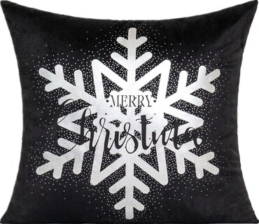 Foto 5 | Foto 5 | Fundas De Cojín All Smiles Negras Y Plateadas Navideñas 45 X 45 Cm - Venta Internacional.