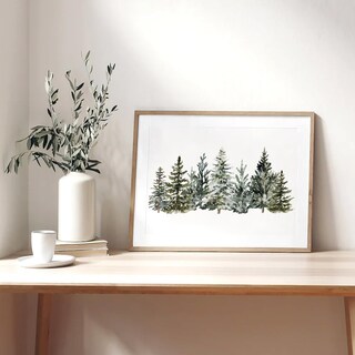 Foto 4 | Foto 4 | Lámina Mural Jarthenaamcs Christmas Snowy Pinos 30 X 40 Cm - Venta Internacional.