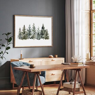 Foto 5 | Foto 5 | Lámina Mural Jarthenaamcs Christmas Snowy Pinos 30 X 40 Cm - Venta Internacional.