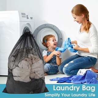 Foto 5 | Foto 5 | Paquete De 2 Bolsas De Malla Para Ropa Sucia Peasug 58 X 86 Cm Muy Resistentes Negras - Venta Internacional.