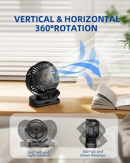 Foto 4 | Foto 4 | Ventilador Con Clip Asnug Portátil Mini Recargable Usb De 3 Velocidades - Venta Internacional.