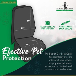 Foto 3 | Foto 3 | Protector De Asiento De Coche Plush Paws Premium Bucket Impermeable Gris - Venta Internacional.