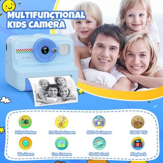 Foto 2 | Foto 2 | Cámara De Impresión Instantánea Himont Kids 1080p Hd Con Tarjeta De 32 Gb Azul - Venta Internacional.