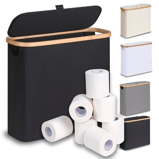 Foto 1 | Foto 1 | Cesta De Papel Higiénico Efluky De 28 Litros Con Tapa Para Baño Color Negro - Venta Internacional.