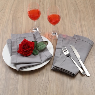 Foto 5 | Foto 5 | Servilletas De Tela Light & Pro De Algodón Gris Ceniza Con Dobladillo 18 X 18 Cm - Venta Internacional.