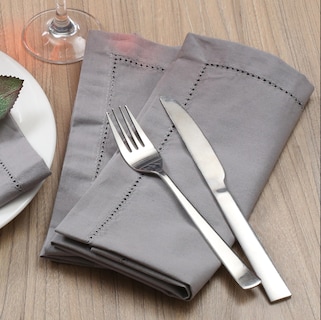 Foto 6 | Foto 6 | Servilletas De Tela Light & Pro De Algodón Gris Ceniza Con Dobladillo 18 X 18 Cm - Venta Internacional.