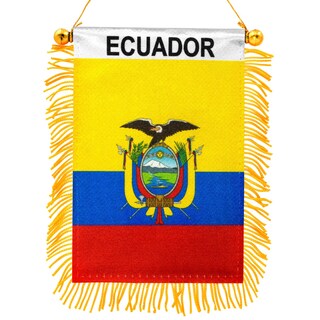 Foto 1 | Foto 1 | Bandera Anley Ecuador Para Colgar En Ventana Con Flecos 10 X 15 Cm Con Ventosa - Venta Internacional.