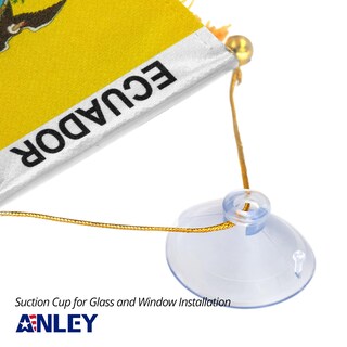 Foto 3 | Foto 3 | Bandera Anley Ecuador Para Colgar En Ventana Con Flecos 10 X 15 Cm Con Ventosa - Venta Internacional.