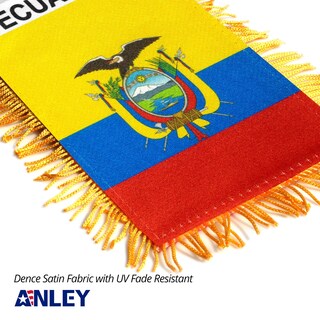 Foto 4 | Foto 4 | Bandera Anley Ecuador Para Colgar En Ventana Con Flecos 10 X 15 Cm Con Ventosa - Venta Internacional.
