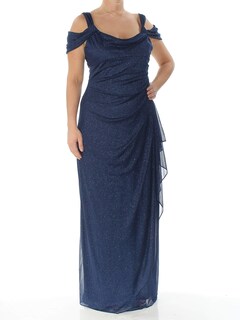 Foto 4 | Foto 4 | Vestido Largo Alex Evenings Con Hombros Descubiertos Azul Marino Oscuro Purpurina 8 - Venta Internacional.