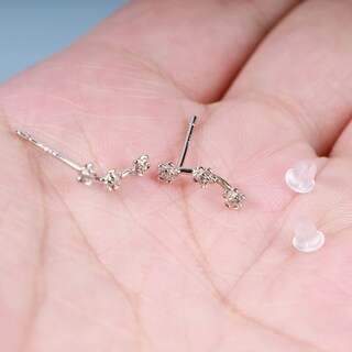 Foto 5 | Foto 5 | Pendientes Andelaisi Tiny Flower Silver Ear Climber Para Mujer - Venta Internacional.