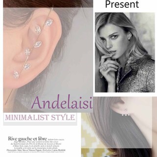 Foto 7 | Foto 7 | Pendientes Andelaisi Tiny Flower Silver Ear Climber Para Mujer - Venta Internacional.