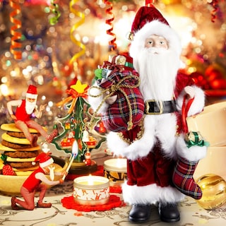 Foto 1 | Foto 1 | Decoraciones Navideñas De Papá Noel Para Niños Menores De 12 Años Con Bolsa De Regalos Y Calcetines - Venta Internacional.