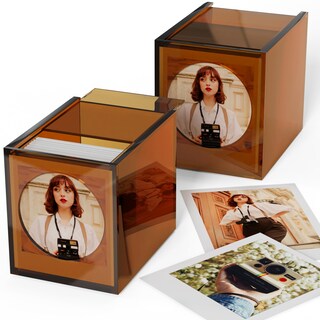 Foto 1 | Foto 1 | Caja De Almacenamiento De Fotos Y Marco Polaroid Winkine Paquete De 2 Color Ámbar - Venta Internacional.