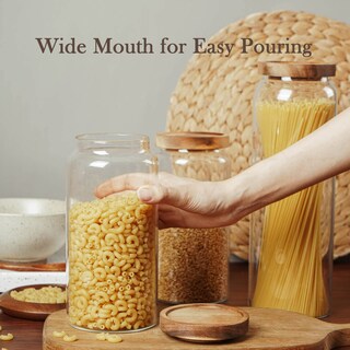 Foto 4 | Foto 4 | Recipiente De Vidrio Labina Hermético De 1200 Ml Con Tapa De Madera - Venta Internacional.