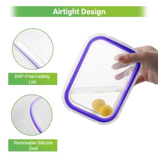 Foto 3 | Foto 3 | Recipientes De Vidrio Para Almacenar Alimentos Homberking De 18 Piezas Color Morado - Venta Internacional.