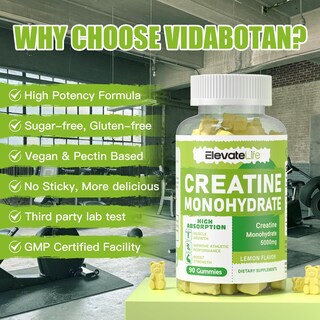 Foto 5 | Foto 5 | Suplemento De Gomitas Elevatelife Con Monohidrato De Creatina De 5000 Mg - Venta Internacional.