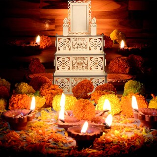 Foto 6 | Foto 6 | Altar Ofrenda Día De Los Muertos Motimind Calavera De Azúcar De Madera - Venta Internacional.