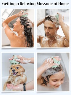 Foto 7 | Foto 7 | Masajeador De Cuero Cabelludo Heeta Con Cerdas Suaves De Silicona Verde Y Morado - Venta Internacional.