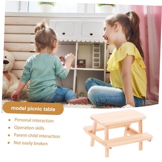 Foto 7 | Foto 7 | Mesa De Casa De Muñecas En Miniatura Mesa De Pícnic Muebles De Madera - Venta Internacional.