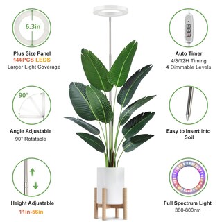 Foto 4 | Foto 4 | Grow Lights Lbw 144 Led De Espectro Completo Para Plantas De Interior Paquete De 2 - Venta Internacional.
