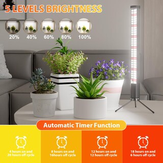 Foto 2 | Foto 2 | Luces Led De Pie Vertical Awlylnll T10 De Grow Lights 30 W 6000 K - Venta Internacional.