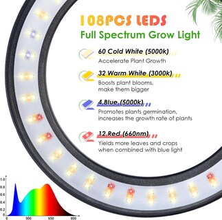 Foto 4 | Foto 4 | Grow Lights Lbw Full Spectrum Para Plantas De Interior Con Soporte - Venta Internacional.
