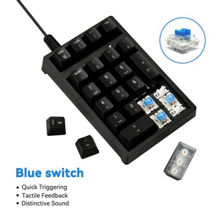 Foto 4 | Foto 4 | Teclado Numérico Jphtek Mecánico Con Cable Usb De 21 Teclas Con Led Azul - Venta Internacional.