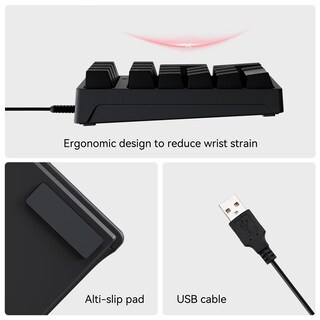 Foto 6 | Foto 6 | Teclado Numérico Jphtek Mecánico Con Cable Usb De 21 Teclas Con Led Azul - Venta Internacional.