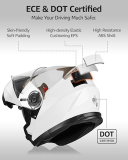 Foto 4 | Foto 4 | Casco De Moto Yema Ym-925 Modular Integral Dot White L - Venta Internacional.