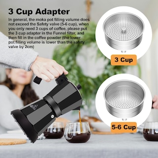 Foto 6 | Foto 6 | Cafetera Eléctrica Moka Pot Valvpant Para 5-6 Tazas Y 270 Ml - Venta Internacional.