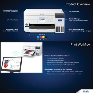 Foto 6 | Foto 6 | Impresora De Sublimación De Tinta Epson Surecolor F170 Con Juego Completo De Tintas - Venta Internacional.