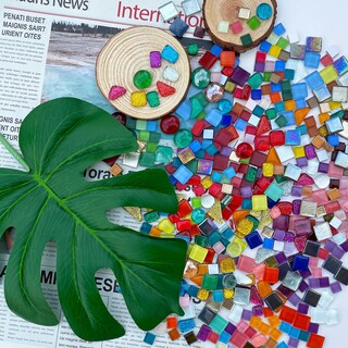 Foto 2 | Foto 2 | Azulejos De Mosaico Litmind Deslumbrantes Cristales Con Purpurina 500 G Surtidos - Venta Internacional.