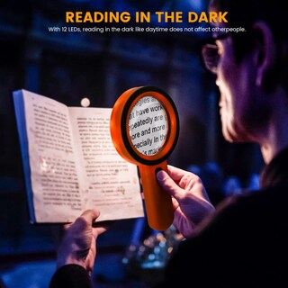 Foto 6 | Foto 6 | Lupa Aixpi 30x Con Luz 12 Led Para Lectura Naranja - Venta Internacional.