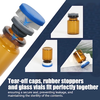 Foto 3 | Foto 3 | Vials Chudeng De Vidrio Ámbar De 3 Ml Con Tapas Y Tapones Paquete De 100 - Venta Internacional.