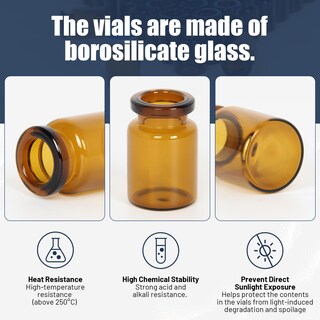 Foto 5 | Foto 5 | Vials Chudeng De Vidrio Ámbar De 3 Ml Con Tapas Y Tapones Paquete De 100 - Venta Internacional.