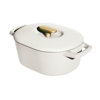 Foto 2 | Foto 2 | Hermoso Glaseado Blanco Esmaltado Genérico De Dutch Oven 6 Litros Drew Barrymore - Venta Internacional.