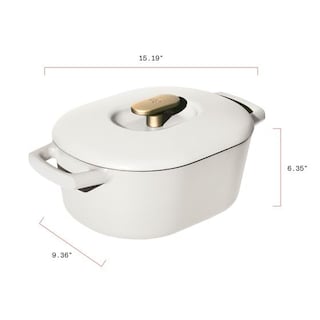 Foto 4 | Foto 4 | Hermoso Glaseado Blanco Esmaltado Genérico De Dutch Oven 6 Litros Drew Barrymore - Venta Internacional.