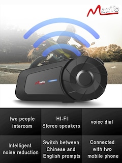 Foto 2 | Foto 2 | Auriculares Bluetooth Para Moto Maxto Mx1 2-riders 800 M Ipx6 - Venta Internacional.