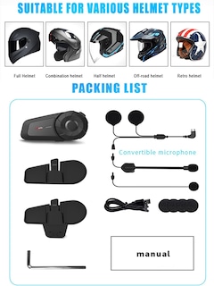 Foto 7 | Foto 7 | Auriculares Bluetooth Para Moto Maxto Mx1 2-riders 800 M Ipx6 - Venta Internacional.