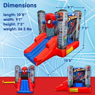 Foto 3 | Foto 3 | Bounce House Funormous Marvel Spider-man Con Tobogán Inflable - Venta Internacional.