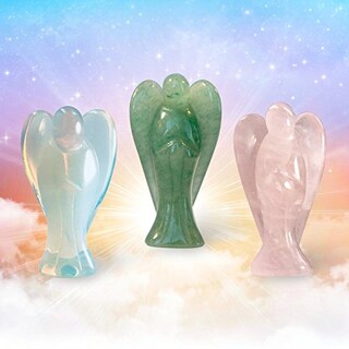 Foto 5 | Foto 5 | Figura Earth Therapy Con Bolsillo Ángel Guardián Cuarzo Rosa - Venta Internacional.