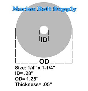 Foto 2 | Foto 2 | Arandelas Fender Marine Bolt Supply De Acero Inoxidable 18-8 1/4 - Venta Internacional.