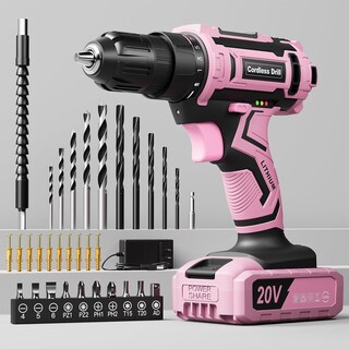 Foto 1 | Foto 1 | Juego De Taladros Inalámbricos Viwko 20 V Energía Eléctrica 42 Piezas Color Rosa - Venta Internacional.