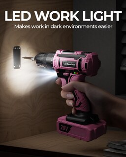 Foto 5 | Foto 5 | Juego De Taladros Inalámbricos Viwko 20 V Energía Eléctrica 42 Piezas Color Rosa - Venta Internacional.