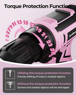 Foto 6 | Foto 6 | Juego De Taladros Inalámbricos Viwko 20 V Energía Eléctrica 42 Piezas Color Rosa - Venta Internacional.