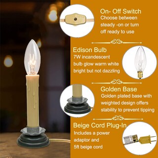 Foto 2 | Foto 2 | Velas Eléctricas Para Ventana Goothy De 7 Pulgadas Con Base De Hierro Color Ciruela Negra - Venta Internacional.
