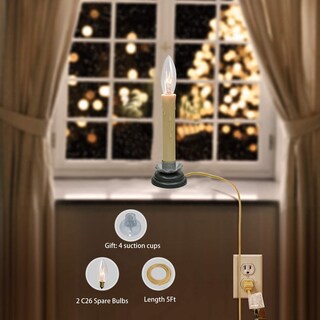 Foto 5 | Foto 5 | Velas Eléctricas Para Ventana Goothy De 7 Pulgadas Con Base De Hierro Color Ciruela Negra - Venta Internacional.