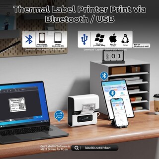 Foto 2 | Foto 2 | Impresora Térmica Bluetooth Label Maker Goknu M221 Address - Venta Internacional.